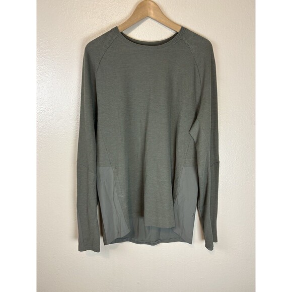 Lululemon X Wilderness L Large Shirt Long Sleeve Waffle Knit Thermal Green - Picture 1 of 4